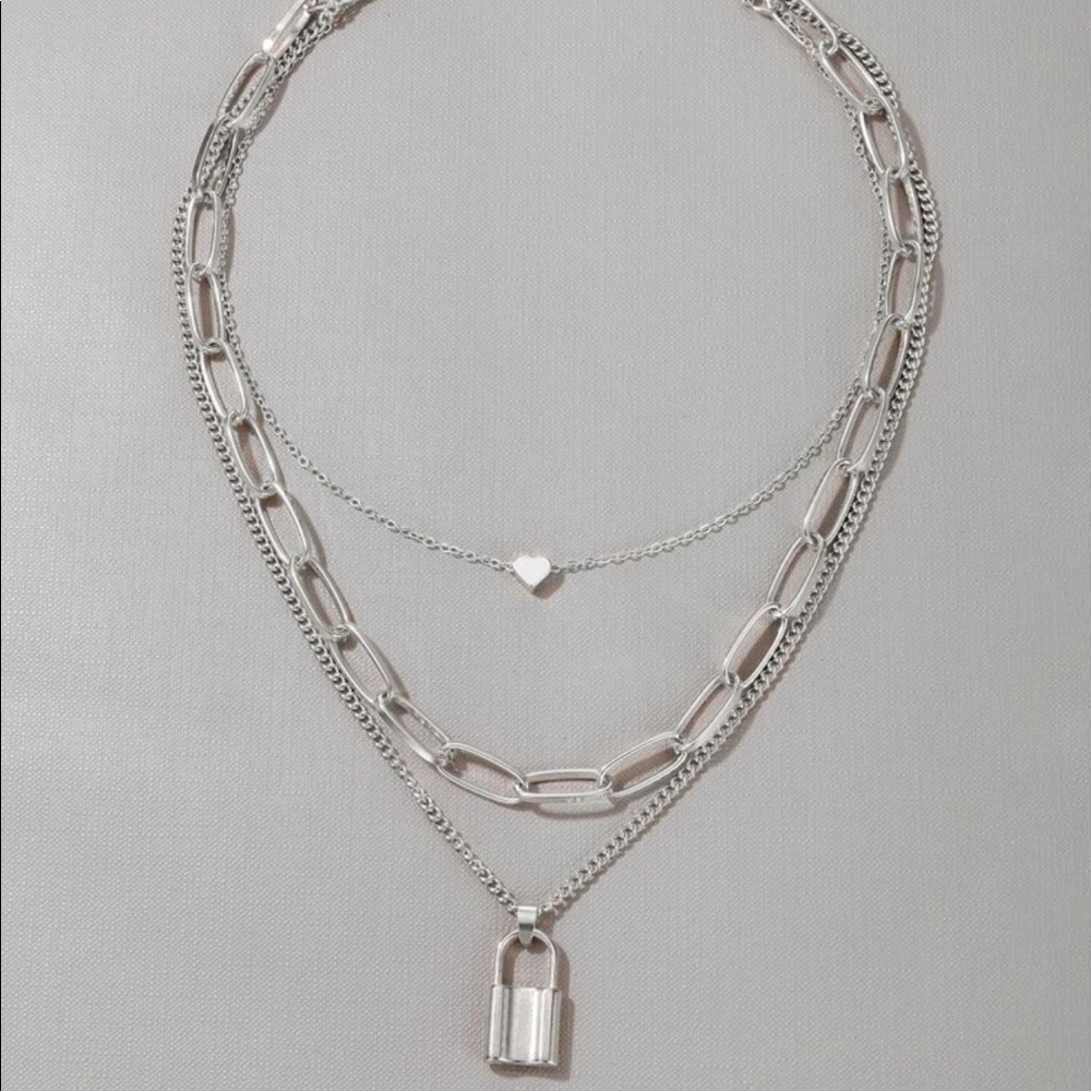 New Lock Charm Layered Necklace